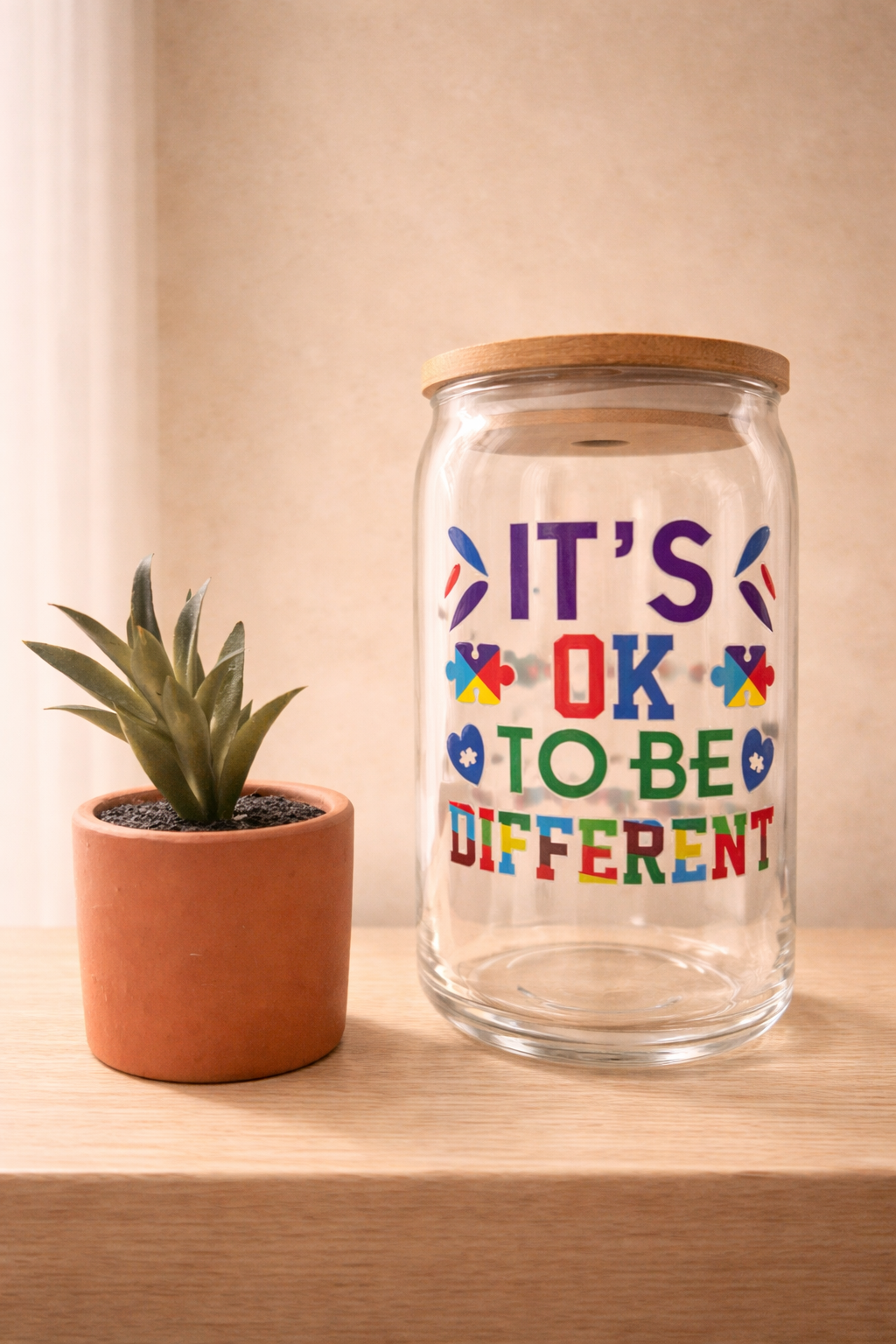 Different Is Beautiful Glass Cups