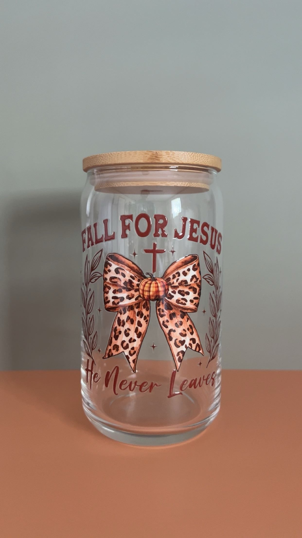 Fall For Jesus Glass Cup