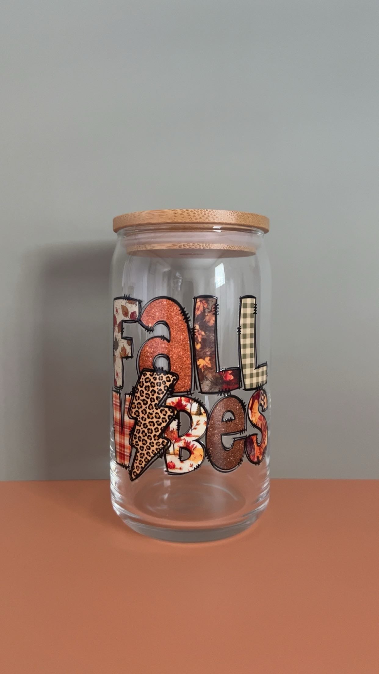 Fall Vibes Glass Cup