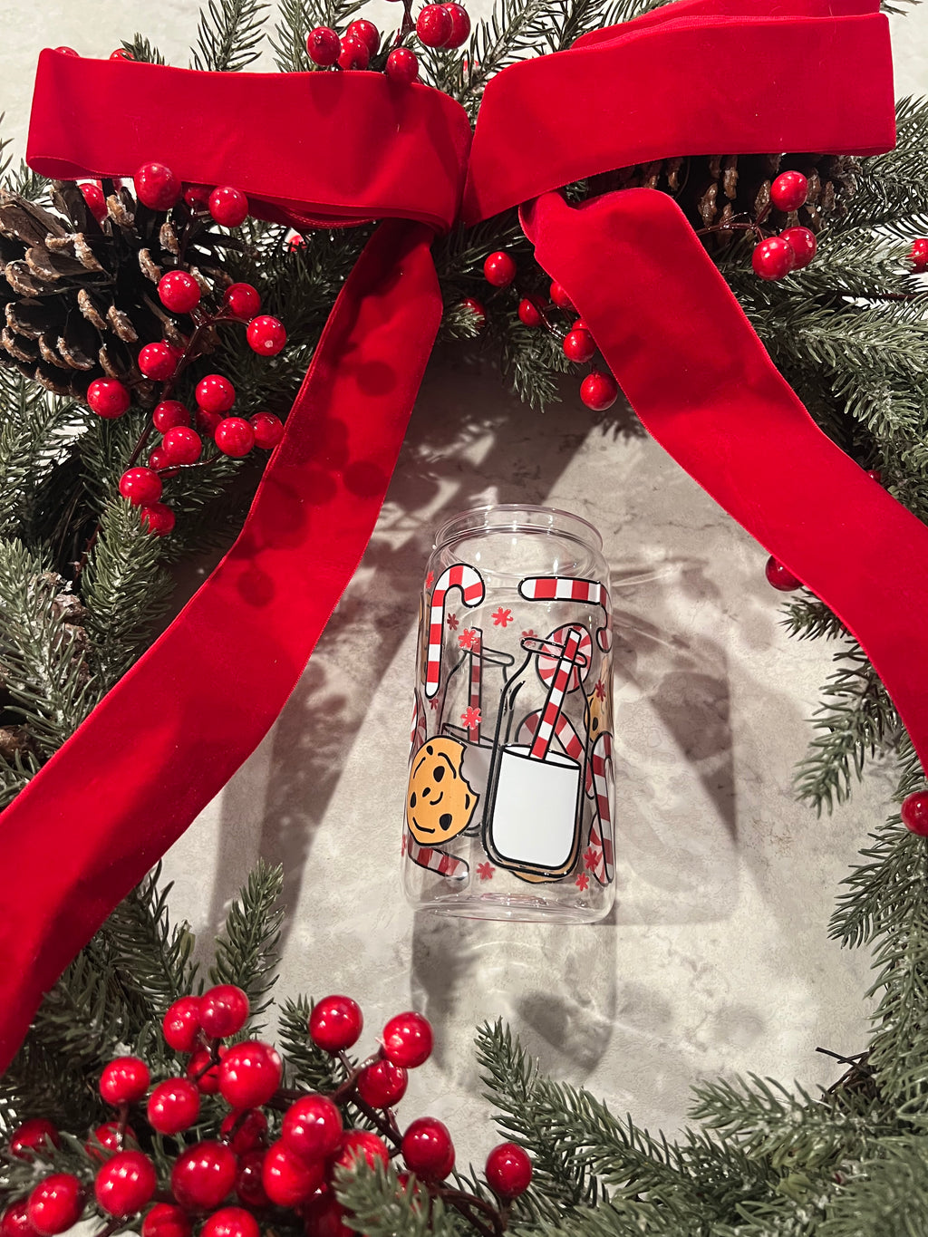 Cookies And Milk for Santa Glass Cup