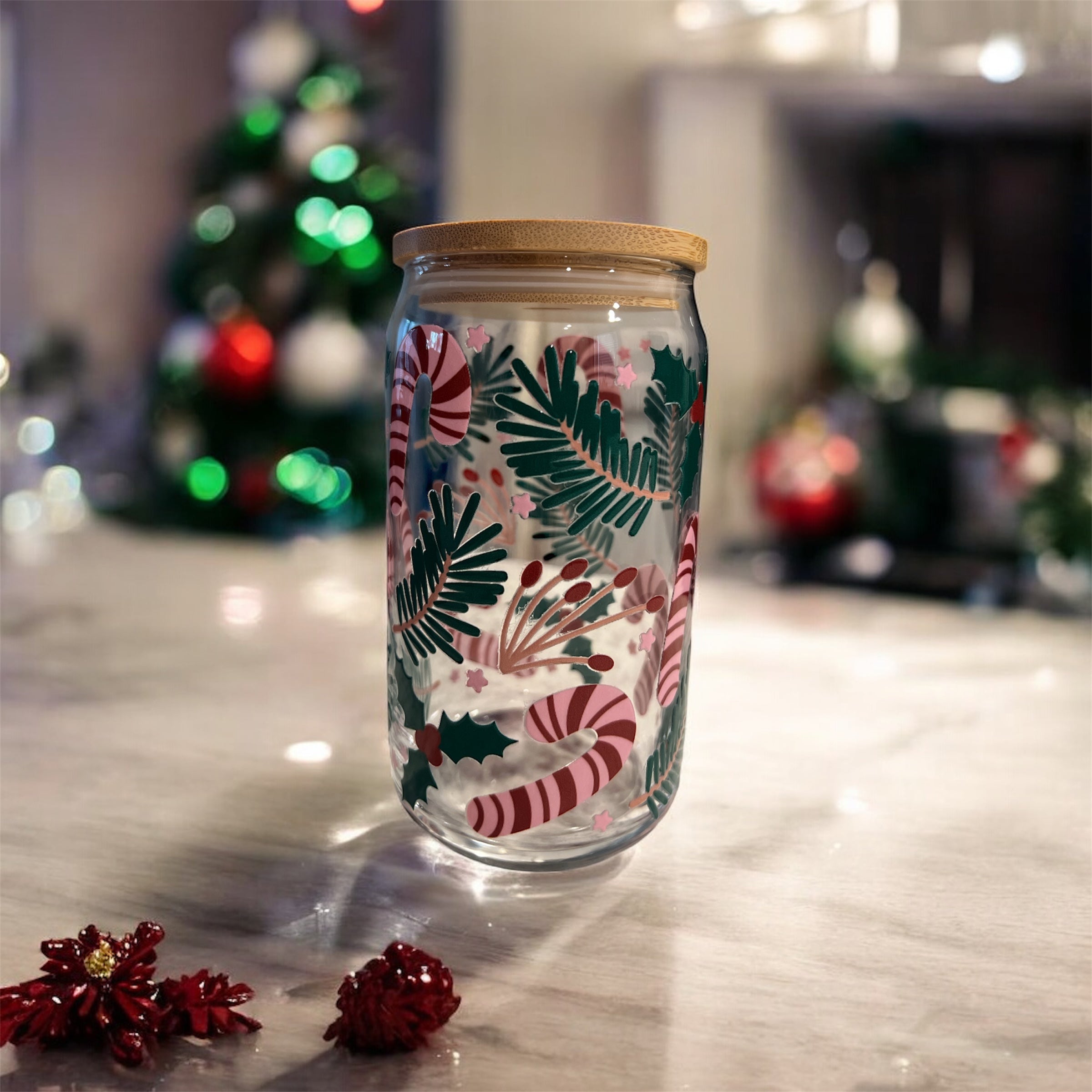 Under the Mistletoe Glass Cup