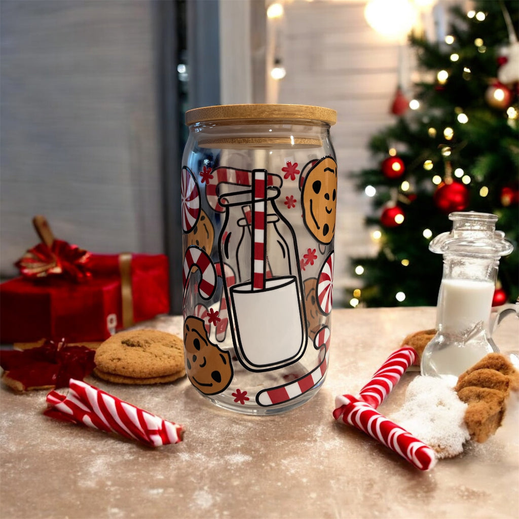 Cookies And Milk for Santa Glass Cup
