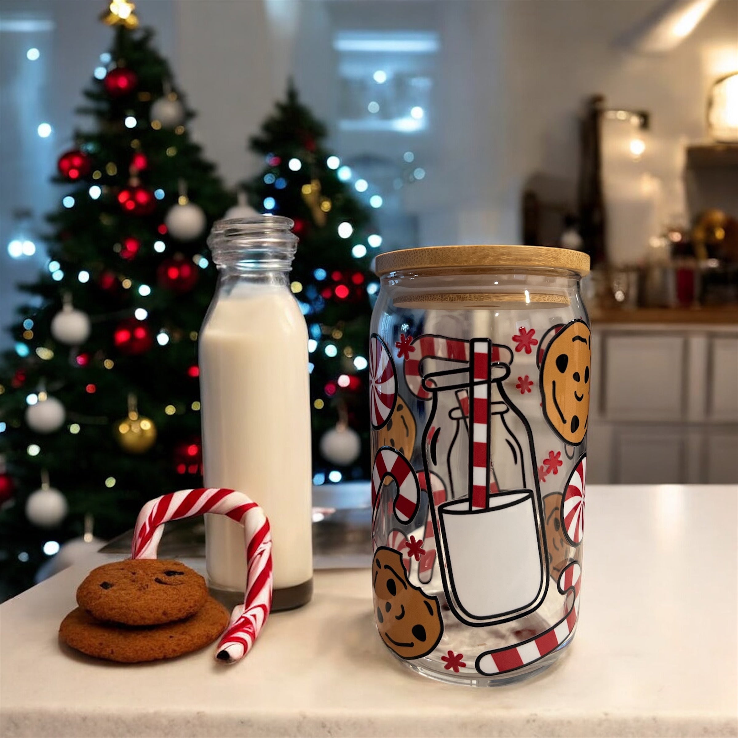 Cookies And Milk for Santa Glass Cup