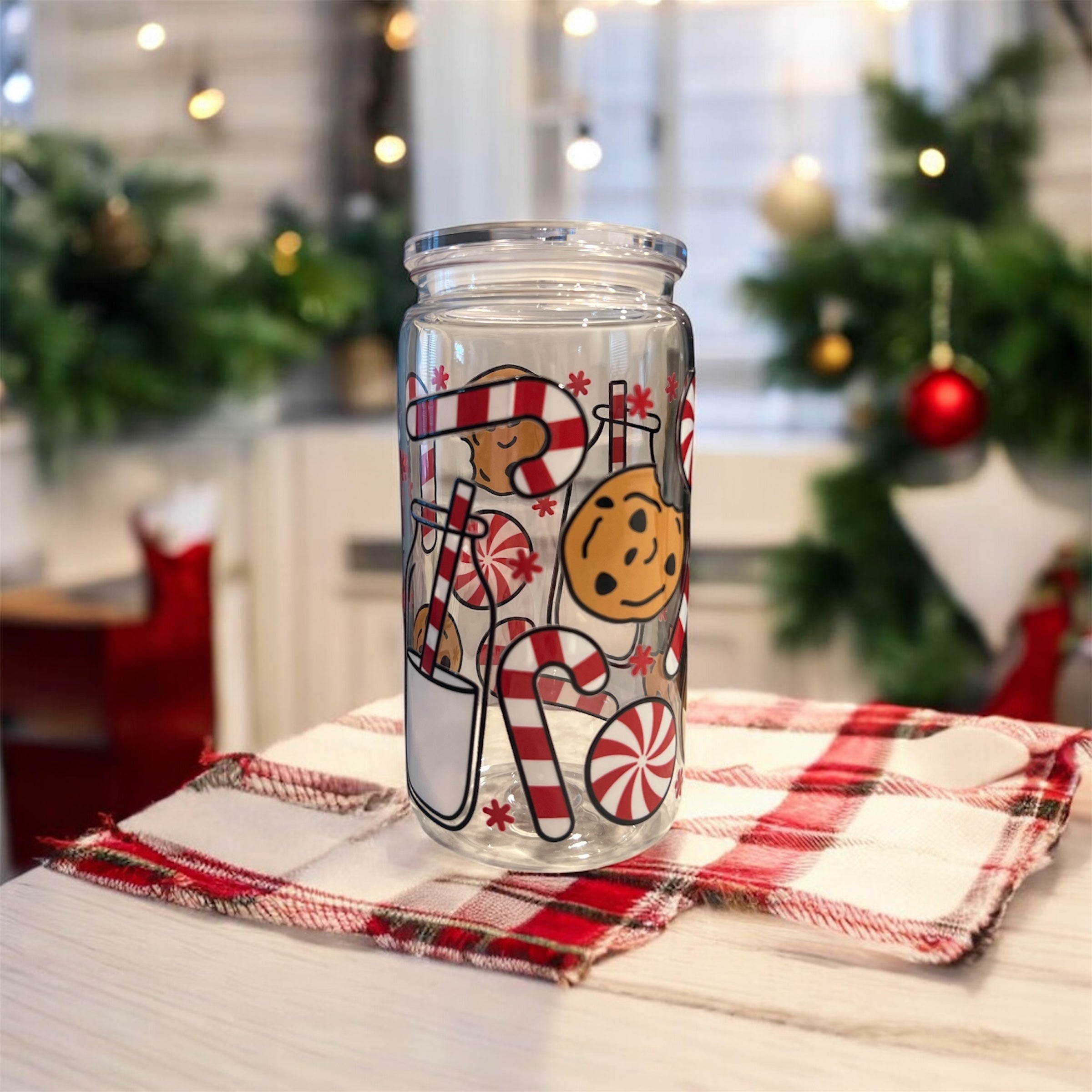 Cookies And Milk for Santa Glass Cup
