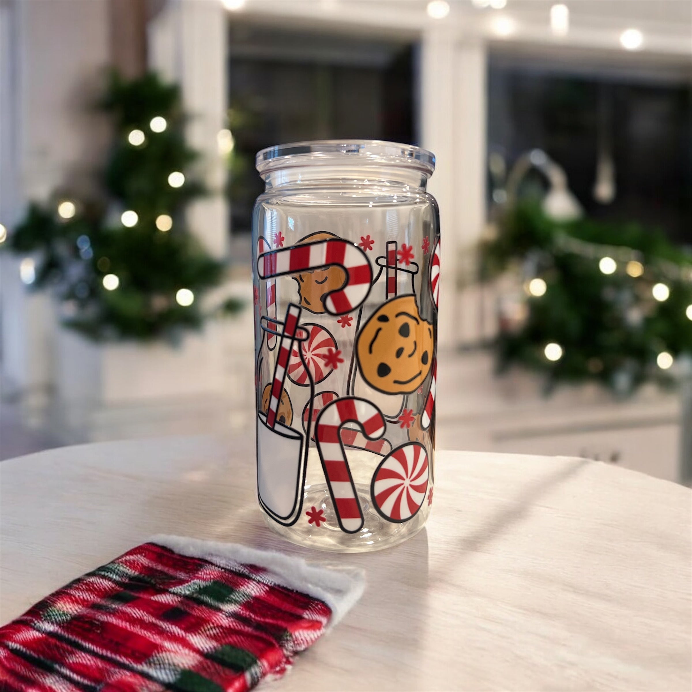 Cookies And Milk for Santa Glass Cup