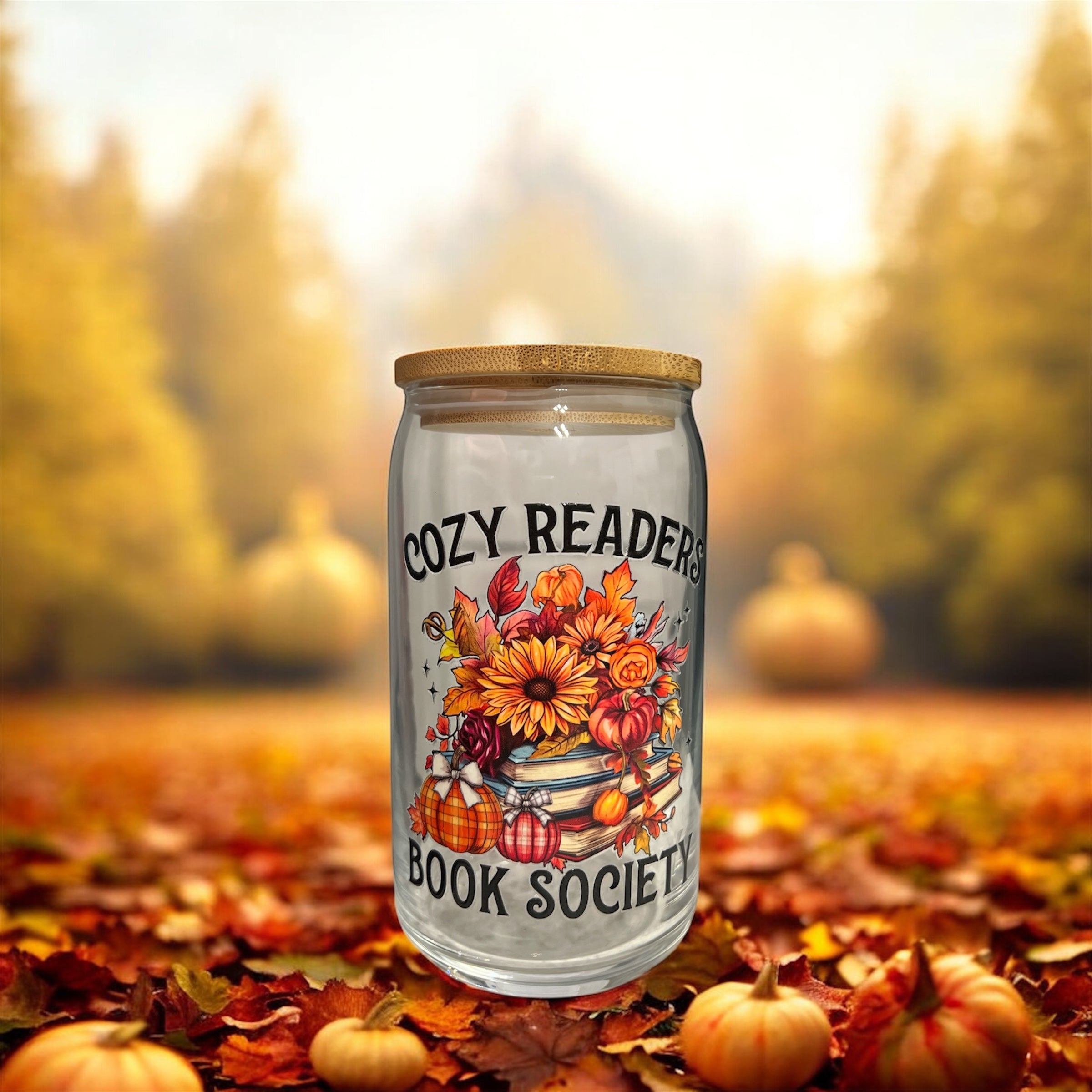 Cozy Readers, Book Society Glass Cup