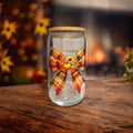 Fall Bow Glass Cup
