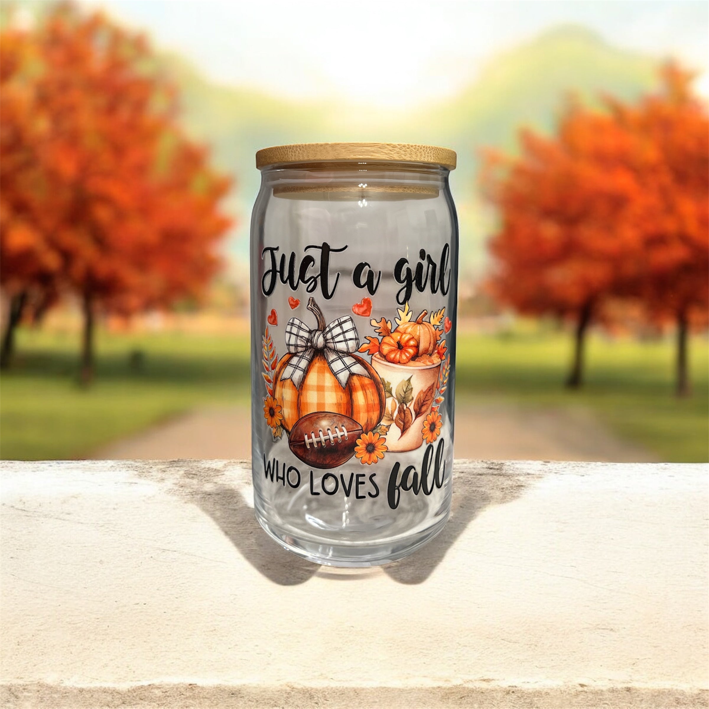 Just A Girl Who Loves Fall Sunflowers Glass Cups